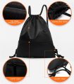 Drawstring Bag, Waterproof Drawstring Sports Bag, Unisex PE Drawstring Bag, Girls Boys, Gym Bag, Drawstring Bag, 19.5 x 16.5 inches (50 x 42 cm), black, m. 