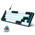 68 Keys Mechanical Keyboard Ergonomics RGB Backlit LED Hot Swappable Blue Switch Gaming Keyboard for PC Laptop Office. 