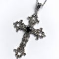 Y2K Punk Crystal Big Cross Pendant Necklaces for Women Men Gothic Irregular Cross Clavicle Chain Necklaces Aesthetic Jewelry.