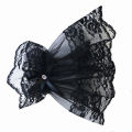 Women Short Arm Sleeves Lace Wrist Cuffs Bracelets Solid Black White Gloves Gothic Fingerless Gloves Bowknot Fashion Glove1.