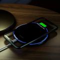 Metal Wireless Charger Pad Led Light for iPhone 17 16 15 14 13 12 Pro Max S25 Mini Fast Wireless Charging Station.