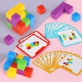 Montessori Magic Block Puzzle Toy Spatial Logical Thinking Training Game Rainbow Stacking Blocks Math Educational Toys For Child. 