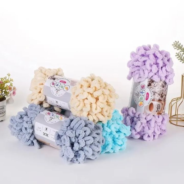 100g/Roll Finger Loop Yarn Thread Puffy Soft Chenille Chunky Yarn Hand Woven Blanket Scarf Crochet Knitting Thread DIY Yarn Sale
