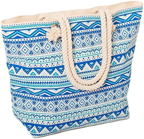 Beach%20Bag%20Womens%20Large%20Summer%20Canvas%20Tote%20Bags%20Rope%20Handle%20Aztec%20Pattern%20Airee%20Fairee(F_loverS)%20-%20Image%202