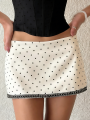 SUCHCUTE  Polka Dot Low-Waist Mini Skirt Fashion Casual   Vacation Clothes Summer All match Skirt  Grunge Fairycore Coquette. 