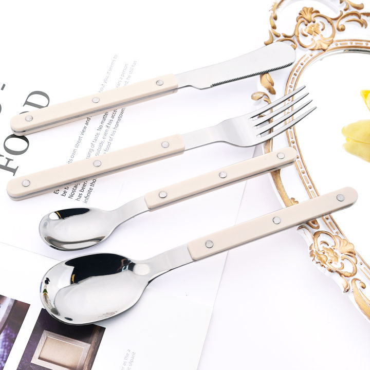 Beige%20Silver%204/16Pcs%20Dinnerware%20Acrylic%20Handle%20Knife%20Fork%20Spoon%20Set%20Stainless%20Steels%20Cutlery%20Set%20Western%20Dinner%20Kitchen%20Flatware%20-%20Image%202