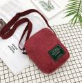 Women's bag, small bag, corduroy new style shoulder bag, Korean version, fashionable Sen style small square bag, crossbody bag. 