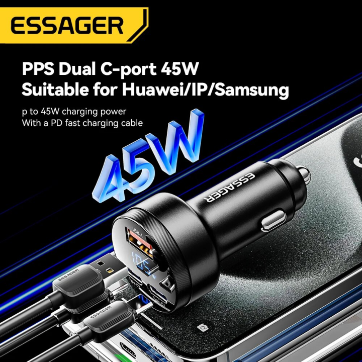 Essager%20105W%20USB%20Car%20Charger%20Quick%20Charge%204.0%20QC4.0%20QC3.0%20QC%20SCP%20PPS%20PD%20USB%20Type%20C%20Fast%20Charging%20For%20iPhone%2014%2015%20%20Phone%20-%20Image%203