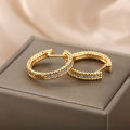 Round Hoop Earrings For Women Gold Color Stainless Steel Earrings 2026 Trend New Wedding Band Couple Jewelry Freeshipping Items. 