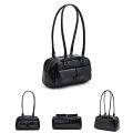 New women's bag fashion niche oil wax leather bowling bag multi-pocket armpit bag commuting handbag single shoulder bag. 