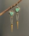 Boho Unique Earrings For Women Handmade Ancient Design Natural Drop Hook Earrings Mother Day Gift. 