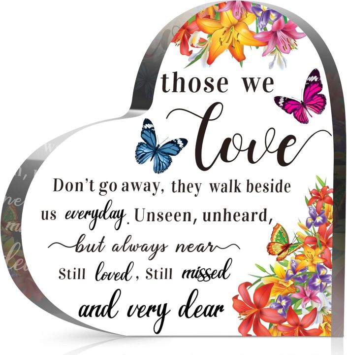Sympathy Bereavement Gift Acrylic Heart Memorial Gift for Loss of Loved ...