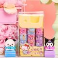 Cute Kawaii Sanrio Washi Tape Set (9+1) With Dispenser Decorative Tape For Journal & Scrapbook. 
