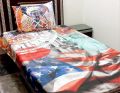 Kids Printed cartoon single pair pure cotton bedsheets. 