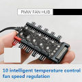 4Pin 10 Port PC Case Fan Hub PWM Controller SATA Power/Large 4P Splitter Motherboard Cooler Cooling Fan Cable. 