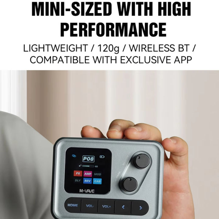 M-VAVE%20POCKET%20AMP%20Gray%20Pocket%20Effects%20Pedal%20Multi-Effect%20Processor%206-in-1%20USB-C%20Suitable%20for%20Direct%20Recording%20Guitar%20Bass%20-%20Image%204