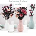 Nordic style diamond pattern vase fake plastic flower vase pot home decoration(3psc).