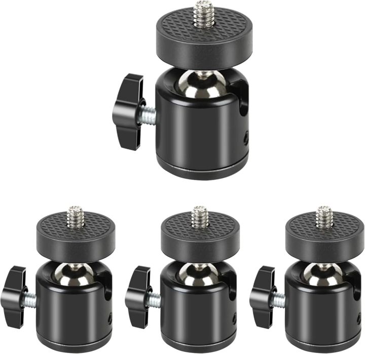 Universal 1/4" Swivel Mini Ball Head Screw Tripod Mount 360 Degree Rotating Mount Base Adapter for Cameras Tripods Light Stand