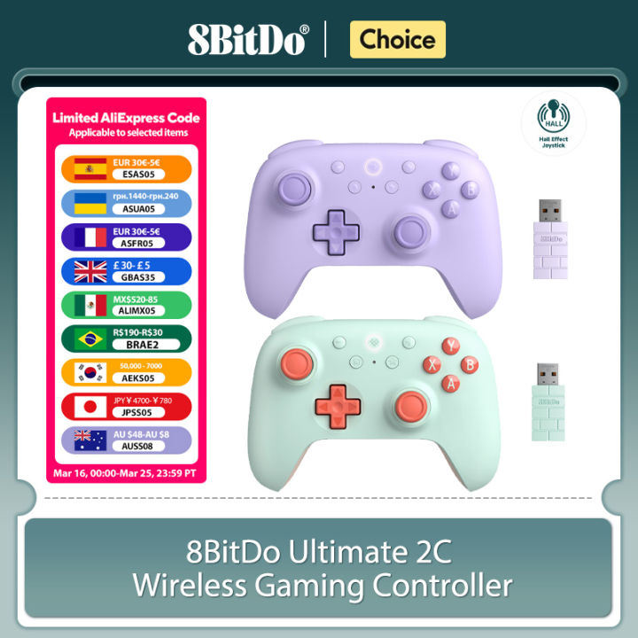 8BitDo Ultimate 2C Wireless Gaming Controller for PC, Windows 10, 11, Steam Deck, Raspberry Pi, Android Gamepad Accessories