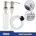 Kitchen Sink Soap Dispenser 500ML Liquid Soap Bottle Sink Built-in Design with Stainless Steel Head Hand Press Dispenser Bottle. 