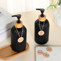 Strip Soap Dispenser with Bamboo Pump Refillable Shampoo Conditioner Hands and Dishes Soap Dispenser Bottle for Kitchen Bathroom. 