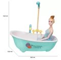 Doll Bathroom Set with Real Working Bath Shower & Bath Tub - with Detachable Shower Spray and Accessories for Kids Pretend Play. 
