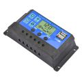 Solar Charge Controller 12V/24V PWM 10A 30A with Adjustable LCD Display Timer Setting. 