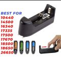 Universal Single Cell 3.7 V Lithium-ion Battery Charger for 18650,16340,14500 Cells AA AAA CR123A Li-ion Batteries small sunNew Universal Battery Charger AA AAA Li Ni-Cd NiMH 9V 18650 Black. 