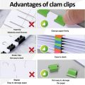 Portable Handheld Paper Clam Clip Dispenser Paper Clam Clip Dispenser with Paper Clam Clip Refills Mini Push Stapler Paper Cip. 