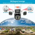 DIDseth Outdoor IP Camera, 8K, 16MP, WiFi, 4 Lens Screens, 10X Zoom, Human Auto Tracking, CCTV Video Surveillance, Panoramic Cam. 