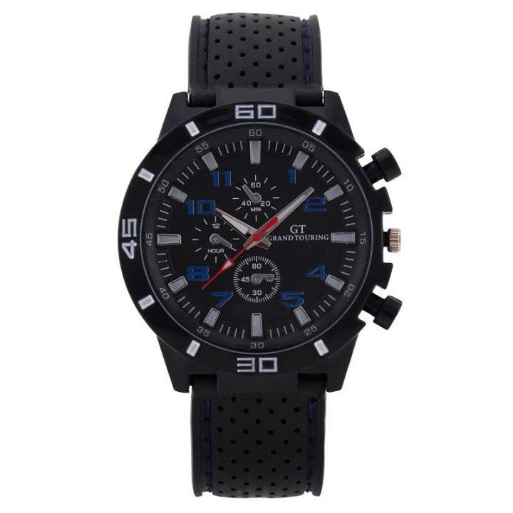 Fashion Mens Sports Black Silicone Watch Classic Luxury Racing Business Casual Quartz Man Watch Gifts For Men Relogio Masculino