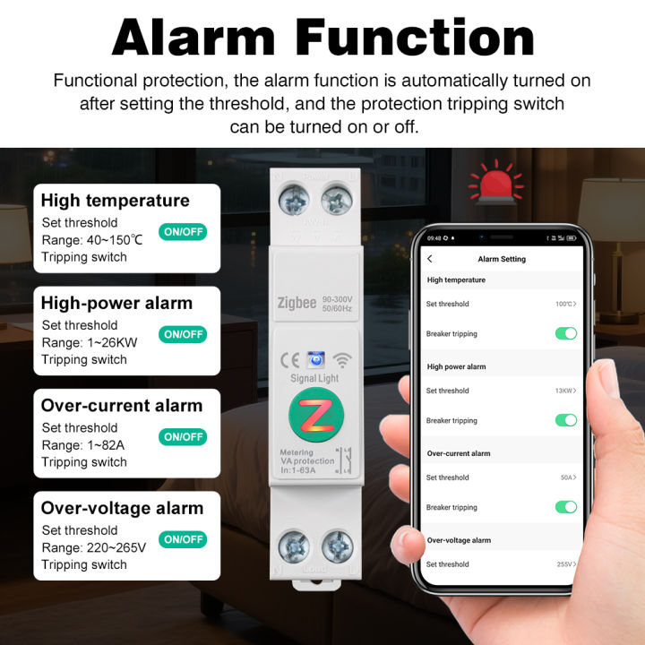 ZigBee/WiFi%20Smart%20Circuit%20Breaker%201-63A%20With%20Metering%20DIN%20Rail%20For%20Tuya%20Home%20Wireless%20Voice%20Remote%20Control%20Switch%20%20Home%20-%20Image%206