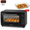 Black and Decker 45L Double Glass Toaster Oven FREE  Microwave Oven Bowl. 