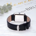 OGEDA Waterproof Couple Watches Casual Fashion Quartz Stainless Steel Leather Strap Square Dial Men's And Women's Lover Watch.