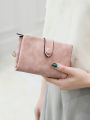 Women's short frosted wallet Korean version student small fresh cute Tri-fold  multi cardslot zero wallet multifunctional wallet. 