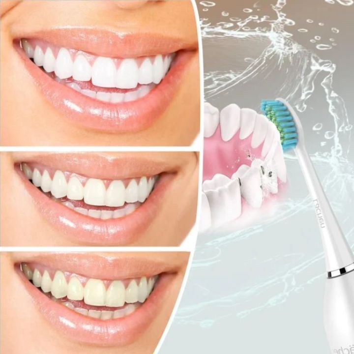 Lächen Sonic RM-T8B Electric Toothbrush with 3 Brushes Heads and Timer, 3 Modes & 3 Vibration Strengths with Travel Bag (PINK)