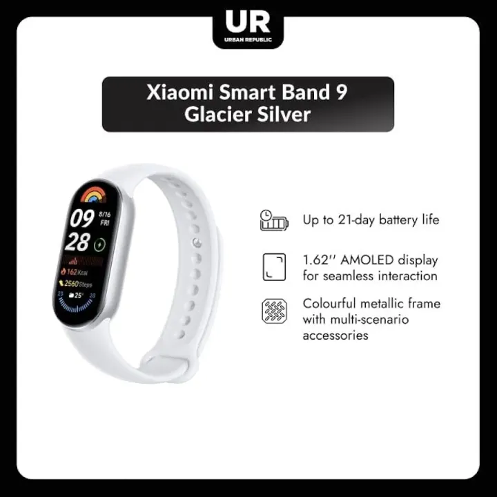 Xiaomi Smart Band 9 (Chinese variant) 1.62" Amoled Display | 233 mAh Battery | up to 21 Days of Battery Life | Over 150 Workout Modes | 6 Months warranty by TRONZZ