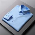 Men's Casual and Fashionable Long Sleeved Solid Color Shirt Non Ironing and Wrinkle Resistant Business Top.