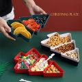 Christmas Tree Shape Living Room Candy Snacks Nuts Seeds Dry Fruits Plastic Plate Dishes Bowl Breakfast Plates Tray Tableware. 