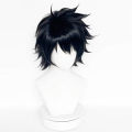 Black Short Spiky Layered Wig Synthetic Hair Messy Bangs Anime Character Cosplay Halloween Costume Party Full Wigs for Men Teens. 