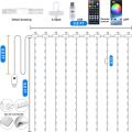 Smart LED Curtain Lights, 3mx3m 300Leds USB String Lights with Bluetooth App Timer ,Music Sync Christmas Curtain String Outdoor. 