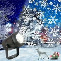 USB Powered Snowflake Projector Light White Snow Pattern Rotating LED Stage Lamp for Holiday Party Christmas Decor New Year .