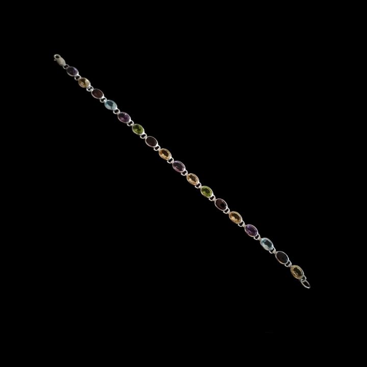 Multi%20color%20bracelet,%20Silver%20bracelet,%20925%20sterling%20silver%20multi%20gemstone%20bracelet%20-%20Image%202