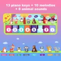 80*30cm Kid Multifunctional Music Piano Mat Toddler Floor Baby keyboard Dance Mat 8 Animal Sounds Educational Toys For Kid Gifts. 
