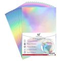 Holographic Card A4 Silver Rainbow Card Metallic Holographic Paper Thick 210gsm Card Shiny Rainbow Silvered Sheets Foil Activity Craft Scrapbooking Cardstock With Iridescent Shimmer Finish (10 Sheets). 