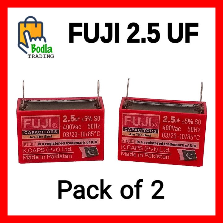 2 Pcs 2.5uf FUJI Capacitor For Ceiling Fans and Motors High Quality