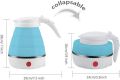 Silicone Foldable Travel Electric Portable Kettle 600ML Collapsible Kettle 220V 50Hz Hot Water Boiler & Tea Heater for Travelling, Office And Home Use (Multi). 
