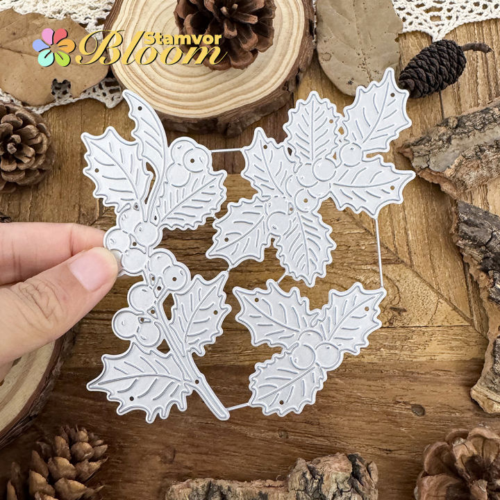 Original%20Lovely%20Christmas%20Leaves%20Branches%20Metal%20Cutting%20Dies%20Scrapbooking%20Decorative%20Embossing%20-%20Image%205