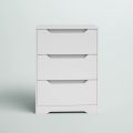 BM-Furniture 3 Drawer Dresser, Wood Chest Drawers Cabinet with Storage for Bedroom, White. 