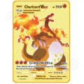 New Pokemon Card Charizard Vmax Pokemon Go Shiny Gold Metal Card Game Fighting Ordering Series Child Toy. 
